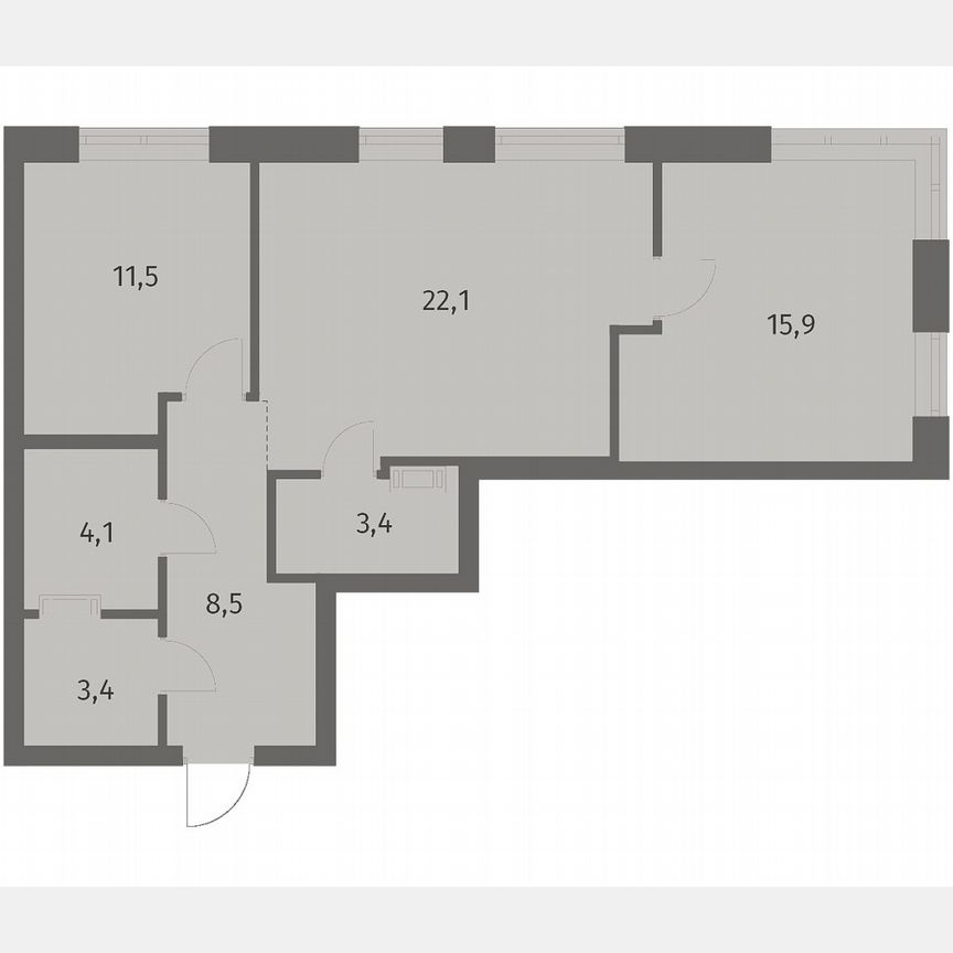 2-к. квартира, 69 м², 7/12 эт.