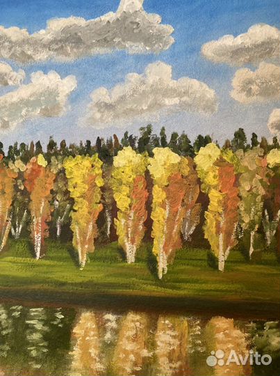 Картина маслом на холсте Река