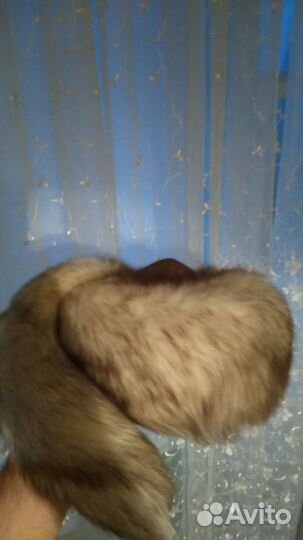 Шапка из песца с хвостом (новая)