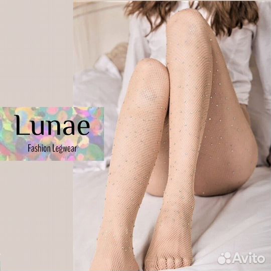 Открытые колготки-чулки со стразами