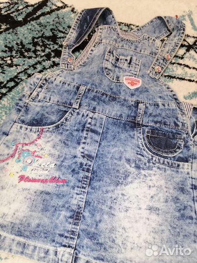 Костюмы, джинсовый сарафан 104 размер