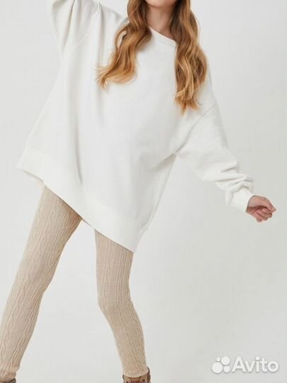 Теплые вязаные леггинсы