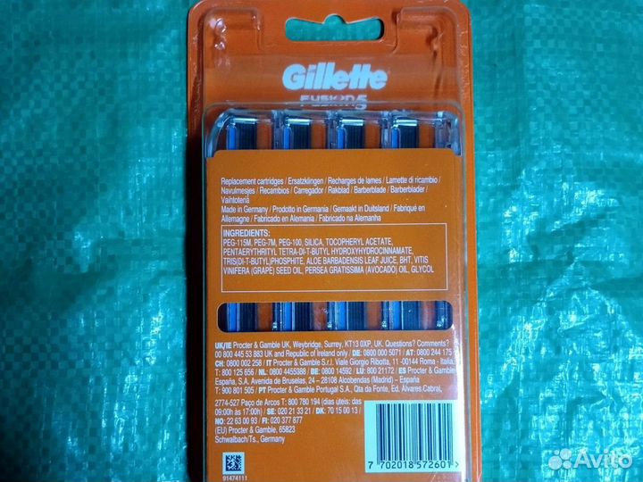 Gillette Fusion5 12 шт Оригинал произв. Германия