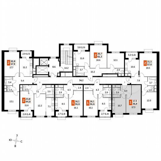 1-к. квартира, 36,8 м², 5/16 эт.