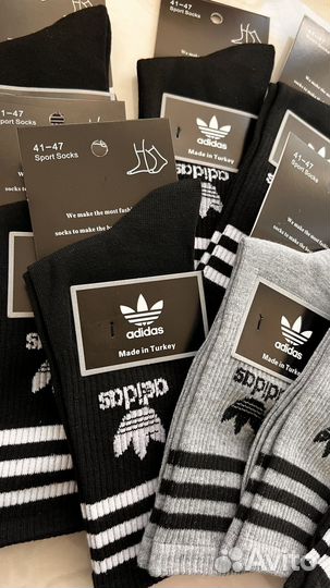 Носки Adidas трилистником. Высокие.Турция