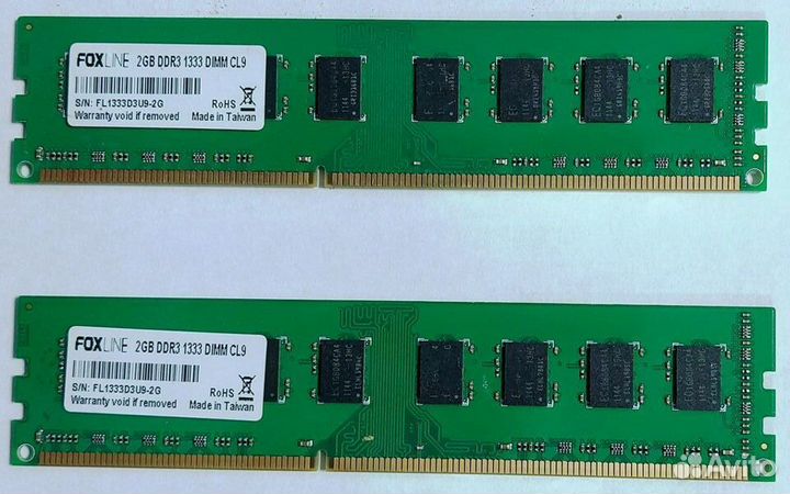 Оперативная память Foxline 2 модуля по 2 гб DDR3