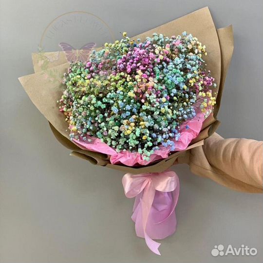 Букет из гипсофилы. Гипсофилы в коробке