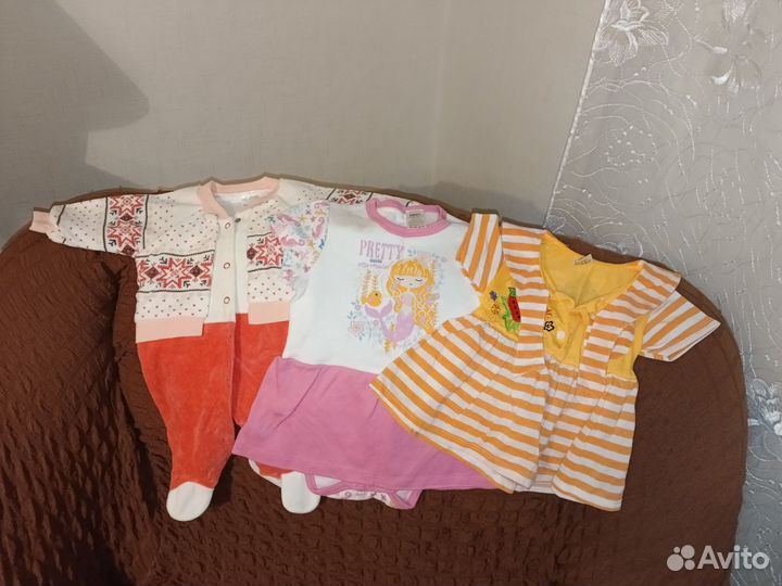 Вещи пакетом детские на девочку от 0 до 12 месяцев