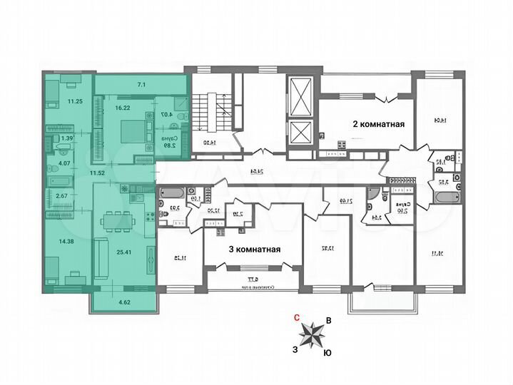 3-к. квартира, 93,9 м², 8/12 эт.