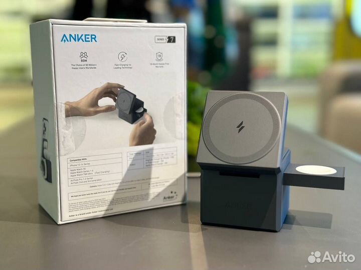 Беспроводная зарядная станция Anker 3-in-1 Cube