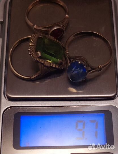 3 перстня серебряные с камнями СССР.925 проба