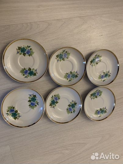 Блюдца Дулево 6 штук