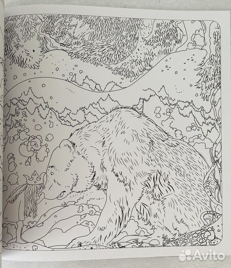 Раскраска John Bauer Fantasy Forest
