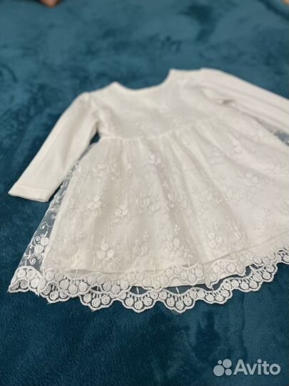 Платье белое, нарядное, 86 размер