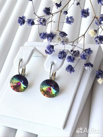 Серьги с кристалами swarovski