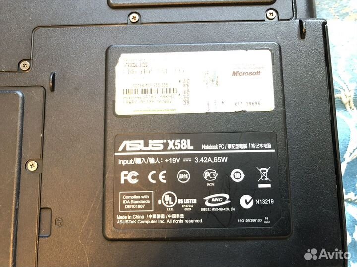 Ноутбук Asus x58L