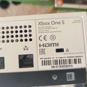 Xbox one s 2 геймпада 1tb + 6 игр