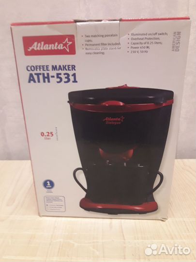 Кофеварка капельная электр.атн-531 новая