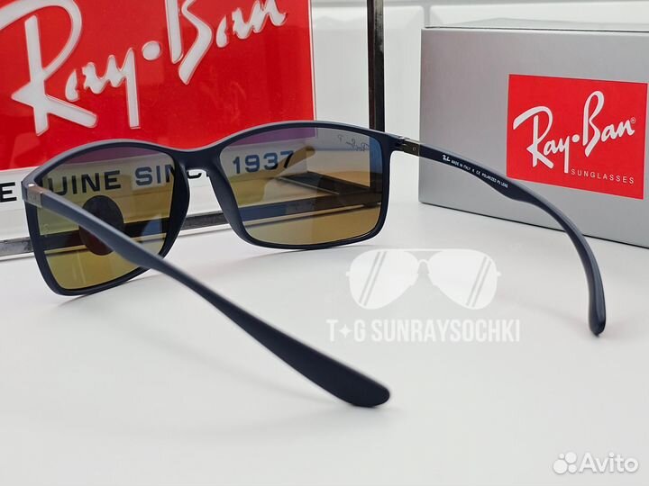 Очки Ray Ban 4179 Liteforce Голубые Зеркальные