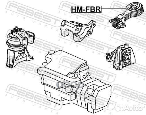 Подушка двигателя задняя AT HM-FDR Febest