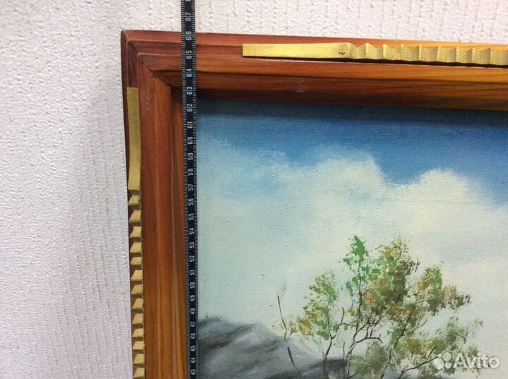 Картина на холсте-водопад в кедровой роще