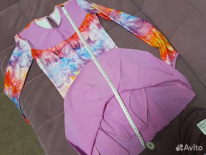 Купальник гимнастический с юбкой, р. 134-146