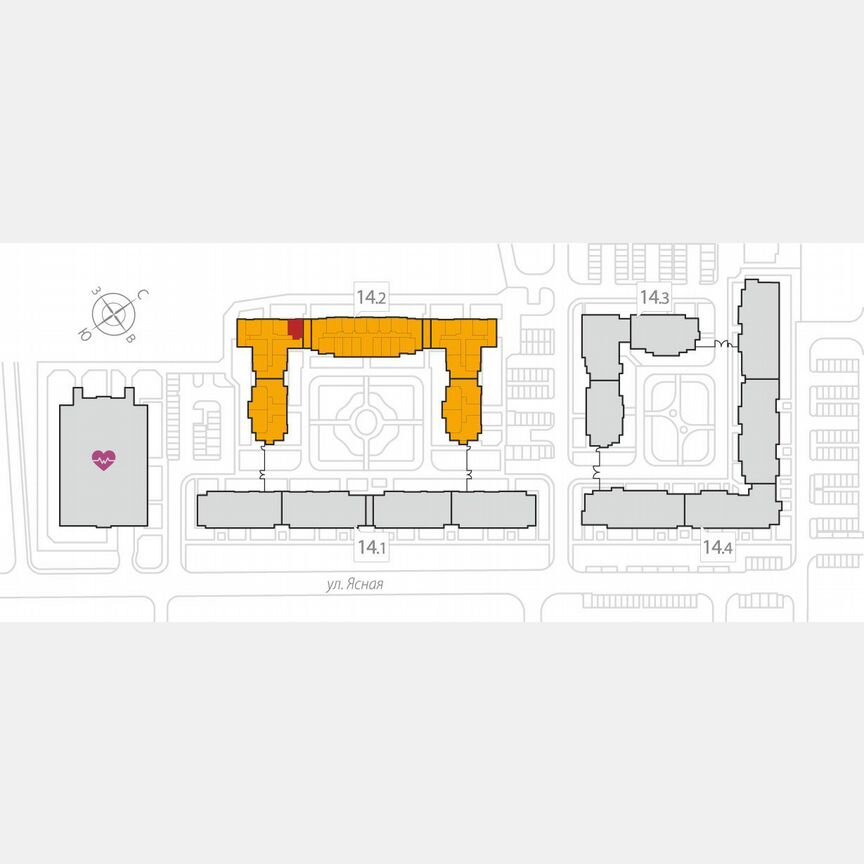 1-к. квартира, 42,8 м², 1/8 эт.
