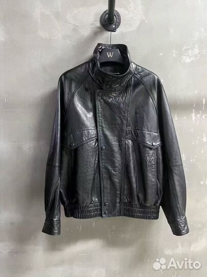 Кожаная куртка бомбер Saint Laurent