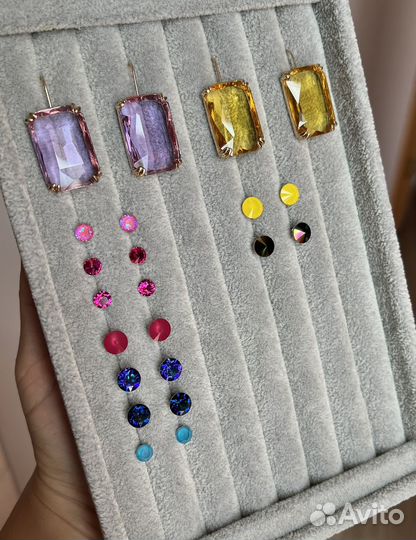 Серьги гвоздики swarovski