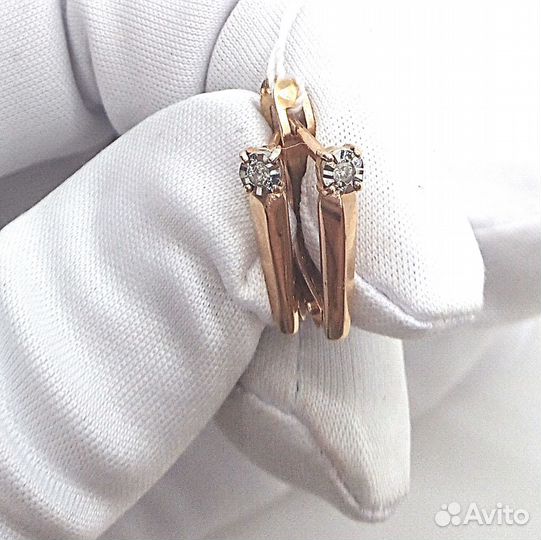 Золотые серьги с бриллиантами