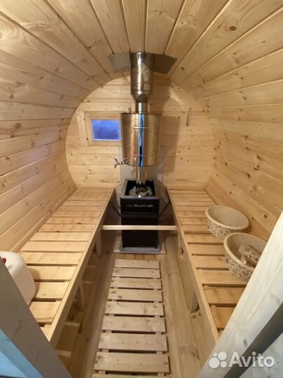 Баня бочка в аренду на колесах