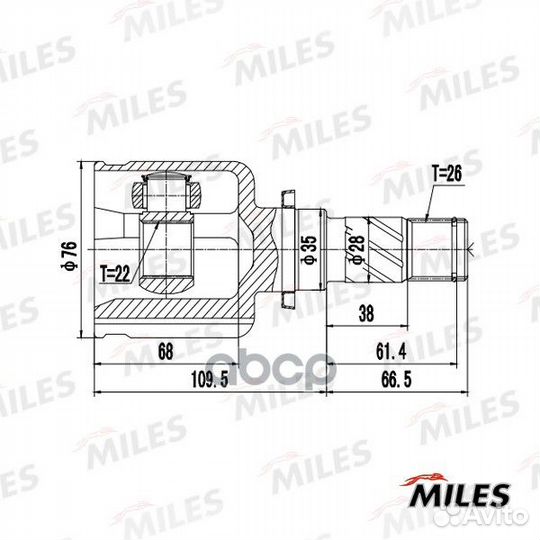 ШРУС внутренний левый mazda 3 03-13 GA10083