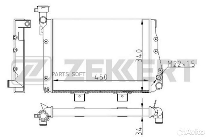 Радиатор охлаждения двигателя LADA 2104 85, 2105 8