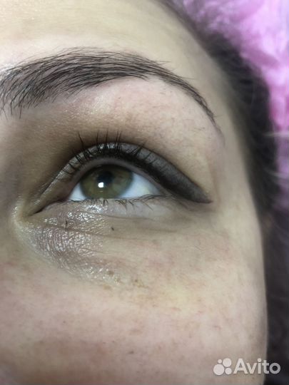 Перманентный макияж бровей, пудровое напыление