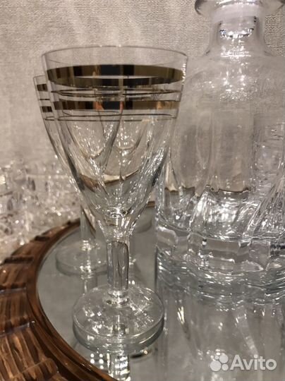 Стаканы хрусталь Чехия, декантер Франция