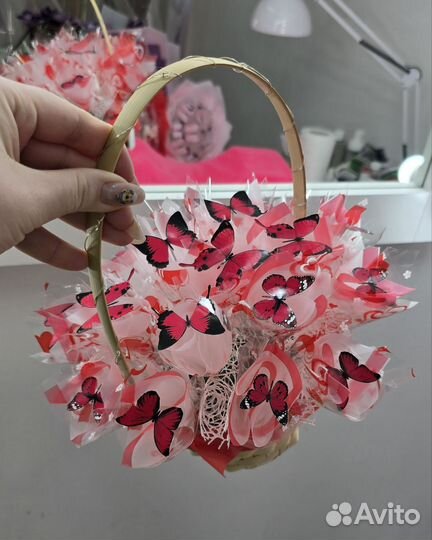 Светящиеся букеты с бабочками