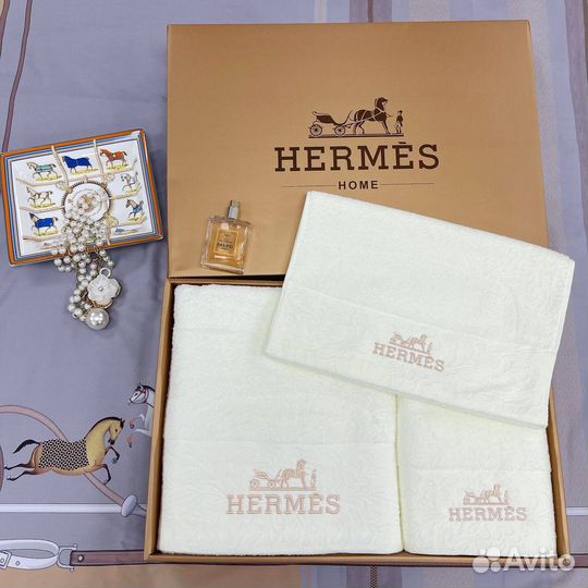 Полотенце Hermes набор 3в1 в подарочной коробке