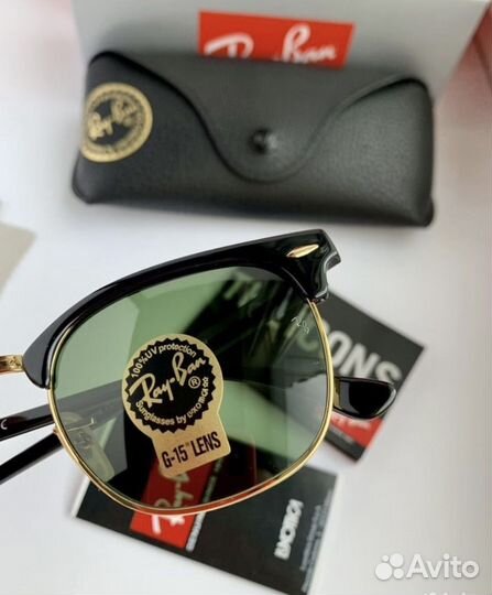 Очки ray ban clubmaster зеленые