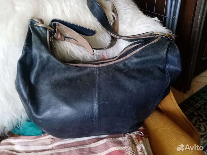 Сумка мешок натуральная кожа италия