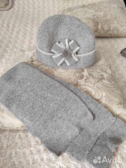 Женский комплект шарф и шапка