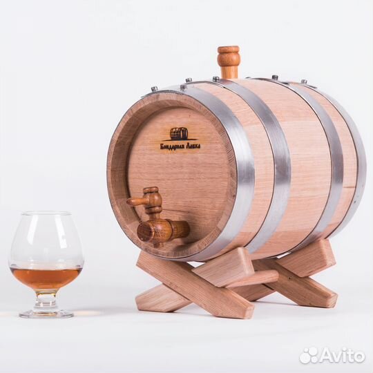 Бочка дубовая с подставкой, 5 литров