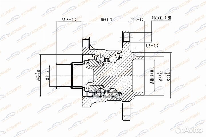 Ступица колеса korwin задняя ABS VW passat B5