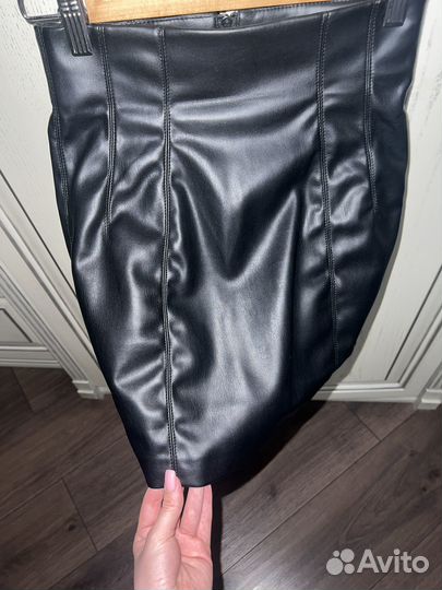 Кожаная юбка zara