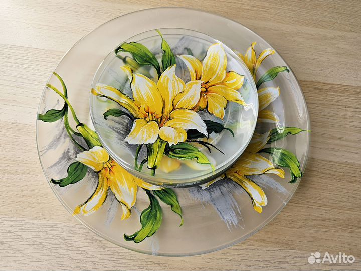 Набор тарелок 7 предметов стекло