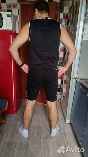 Джинсовые черные шорты Black Squad