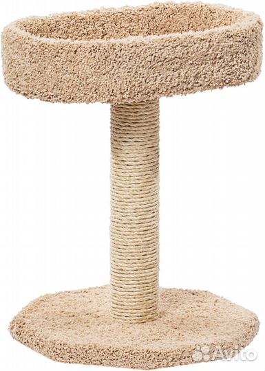 Когтеточка пушок ковролин.с овальной лежанкой 48*4