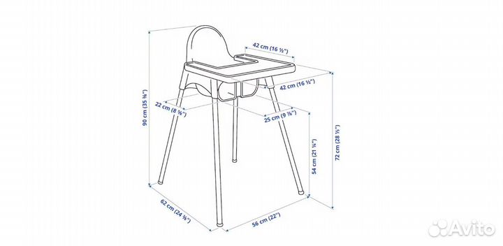 Стул для кормления Икеа Антилоп, новый