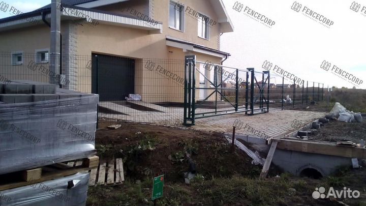 Откатные ворота Гиттер для участка