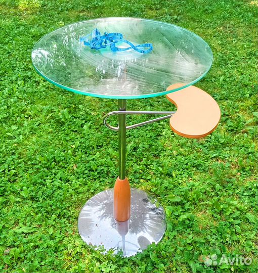Столик круглый стеклянный