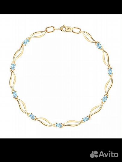 Золотой браслет 585 пробы 7 топазов новый 17р